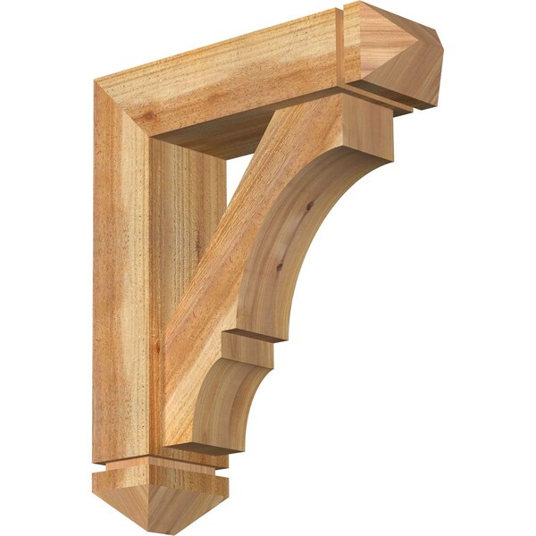 Ekena Millwork Balboa Arts and Crafts Rough Sawn Bracket w/ Offset Brace, Western Red Cedar, 6"W x 20"D x 24"H BKT0604X20X24BOA03RWR - main